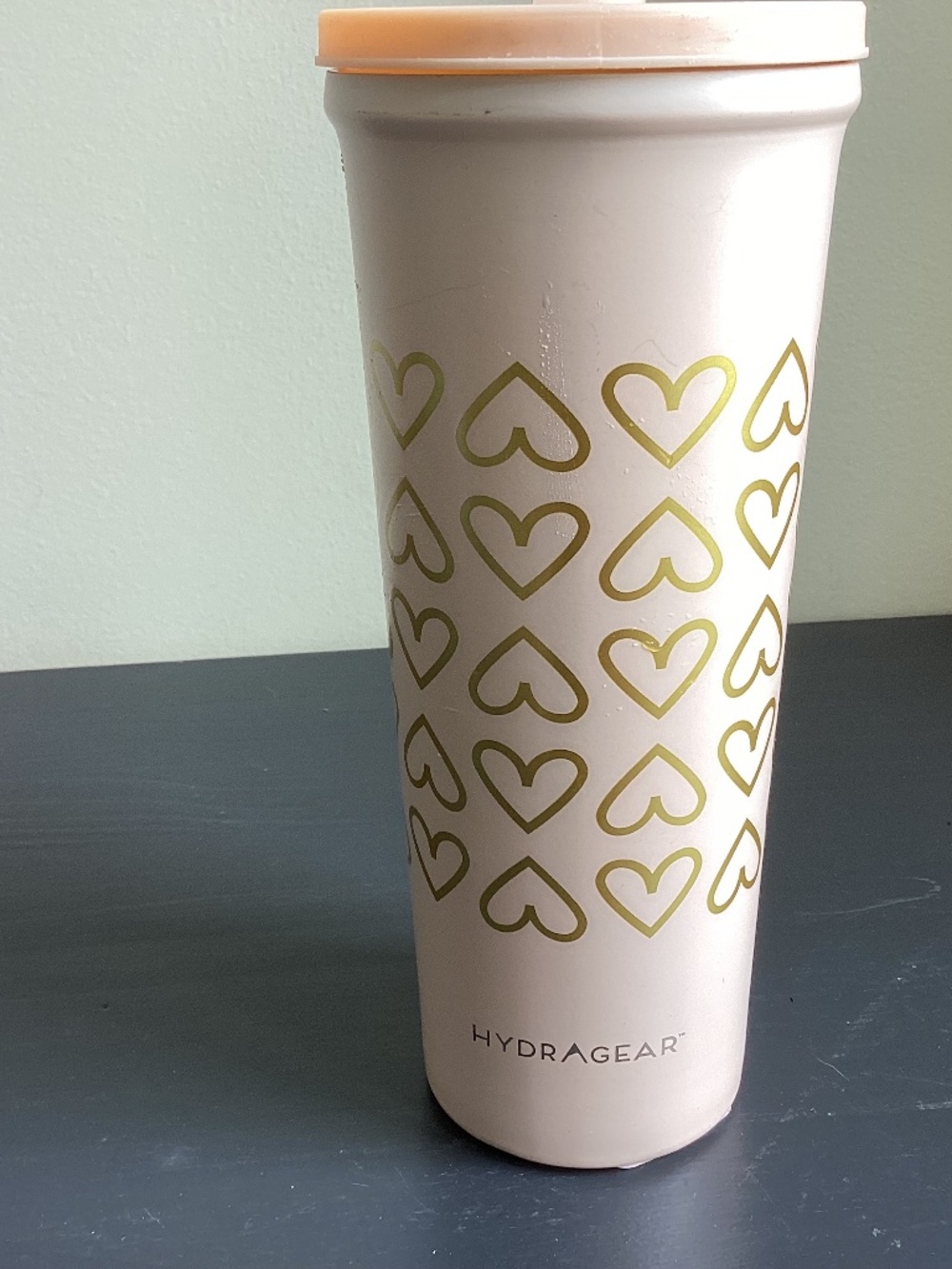HYDRAGEAR 24oz Stainless Steel Gold Hearts Twist Lid No Straw